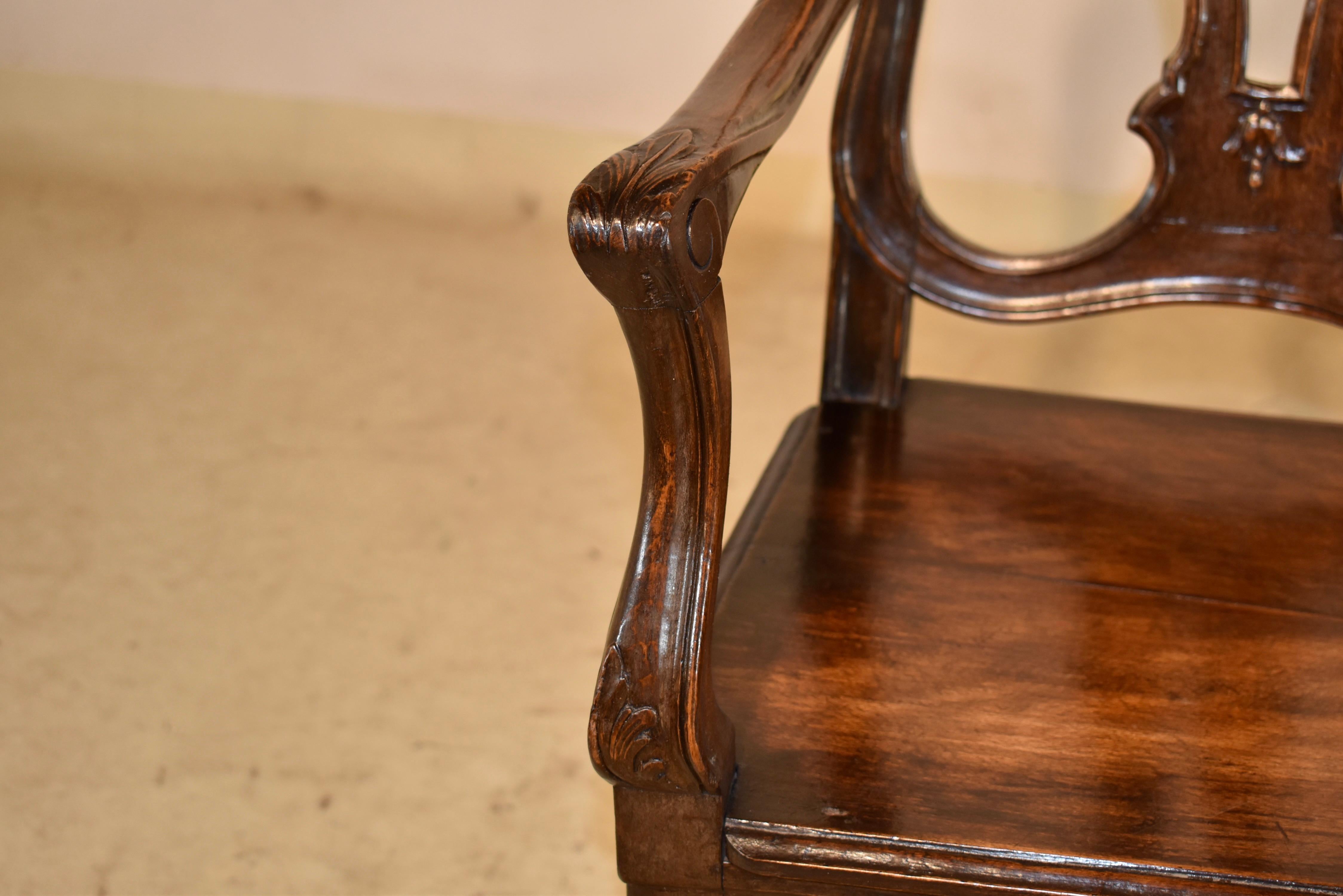 19th Century French Louis XV Oak Settee For Sale 12