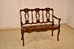 19th Century French Louis XV Oak Settee
