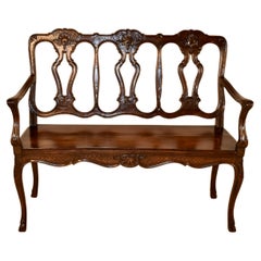 19th Century French Louis XV Oak Settee