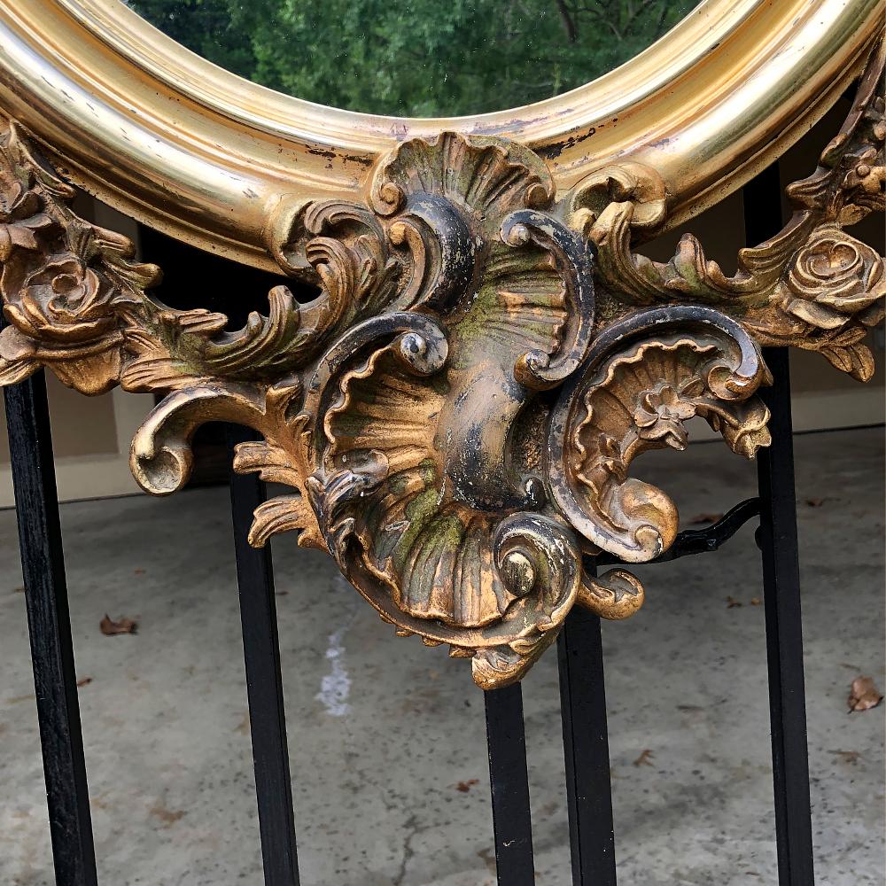 19th Century French Louis XV Oval Gilded Mirror 5