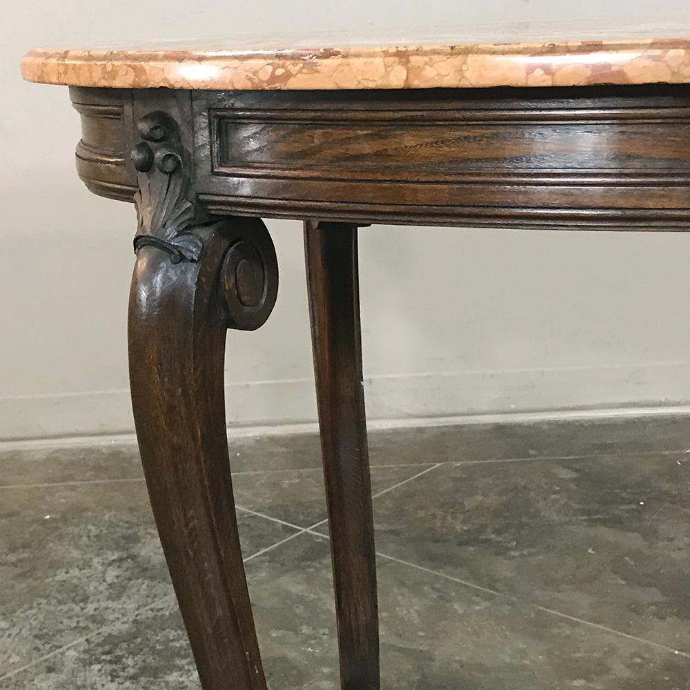 19th Century French Louis XV Oval Marble-Top End Table For Sale 3