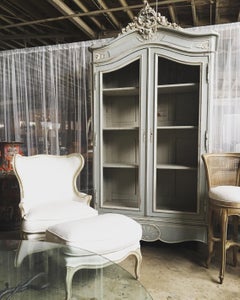 19th Century French Louis XV Painted Bibliotheque Display Armoire