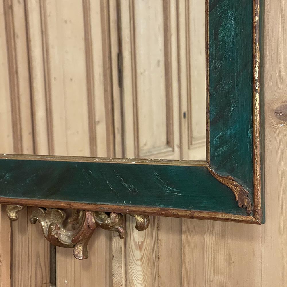 19th Century French Louis XV Painted & Gilded Mirror For Sale 7