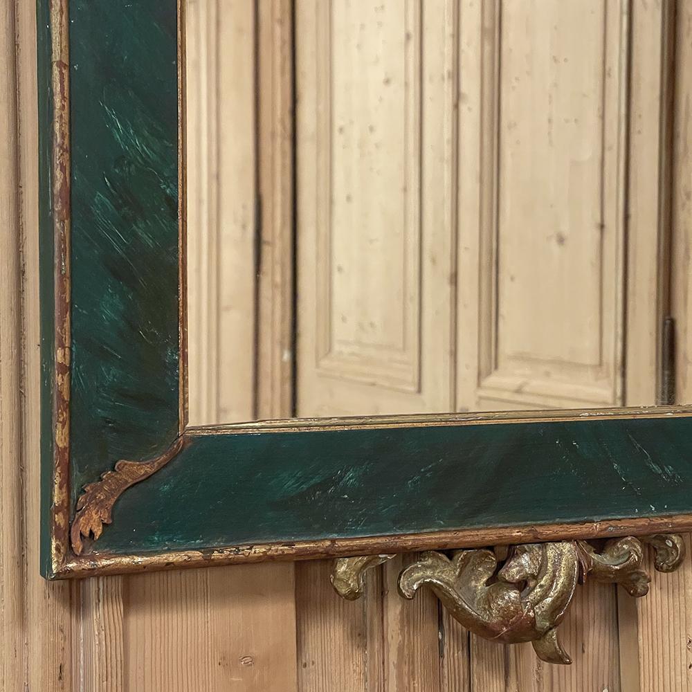 19th Century French Louis XV Painted & Gilded Mirror For Sale 3