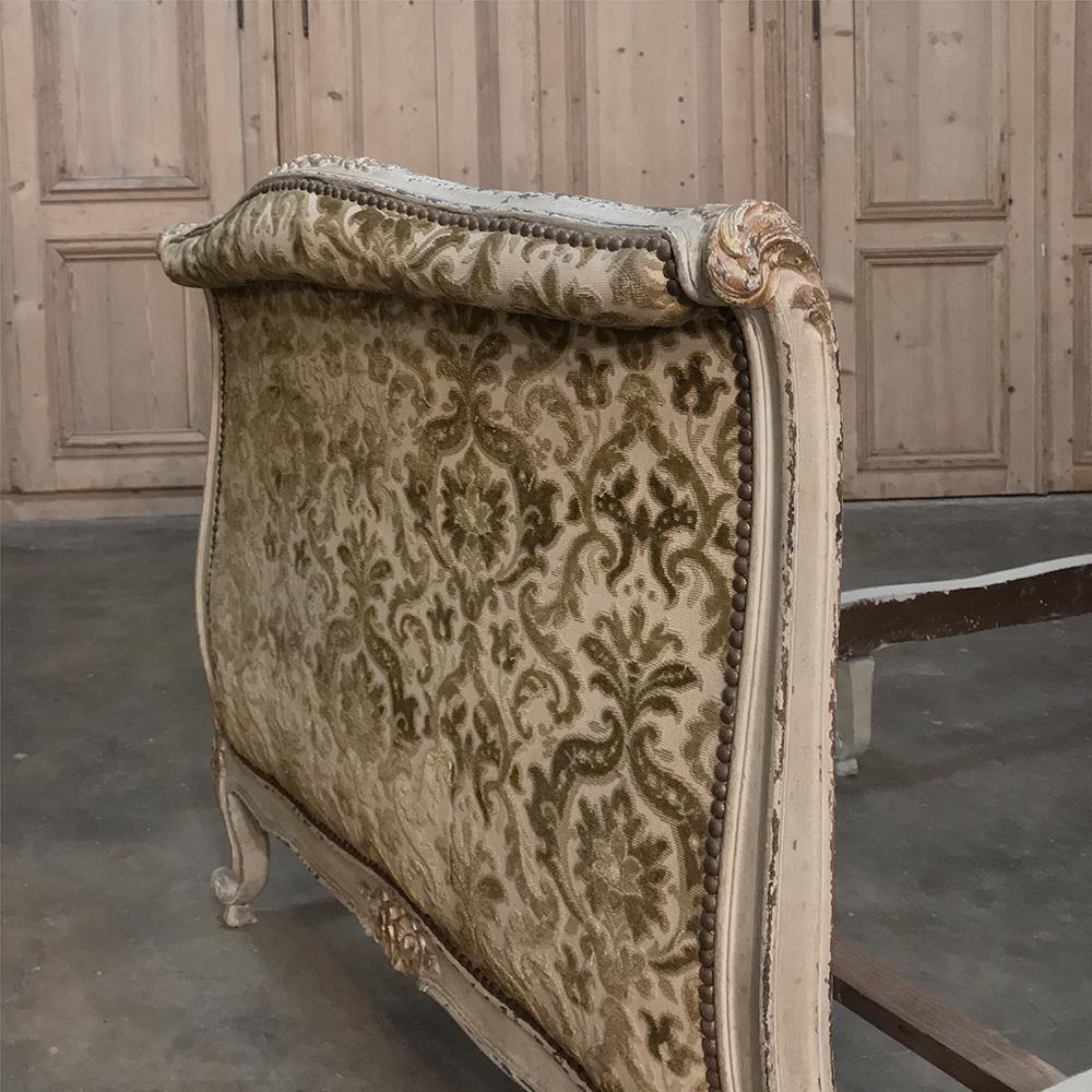 19th Century French Louis XV Painted Upholstered Day Bed 4