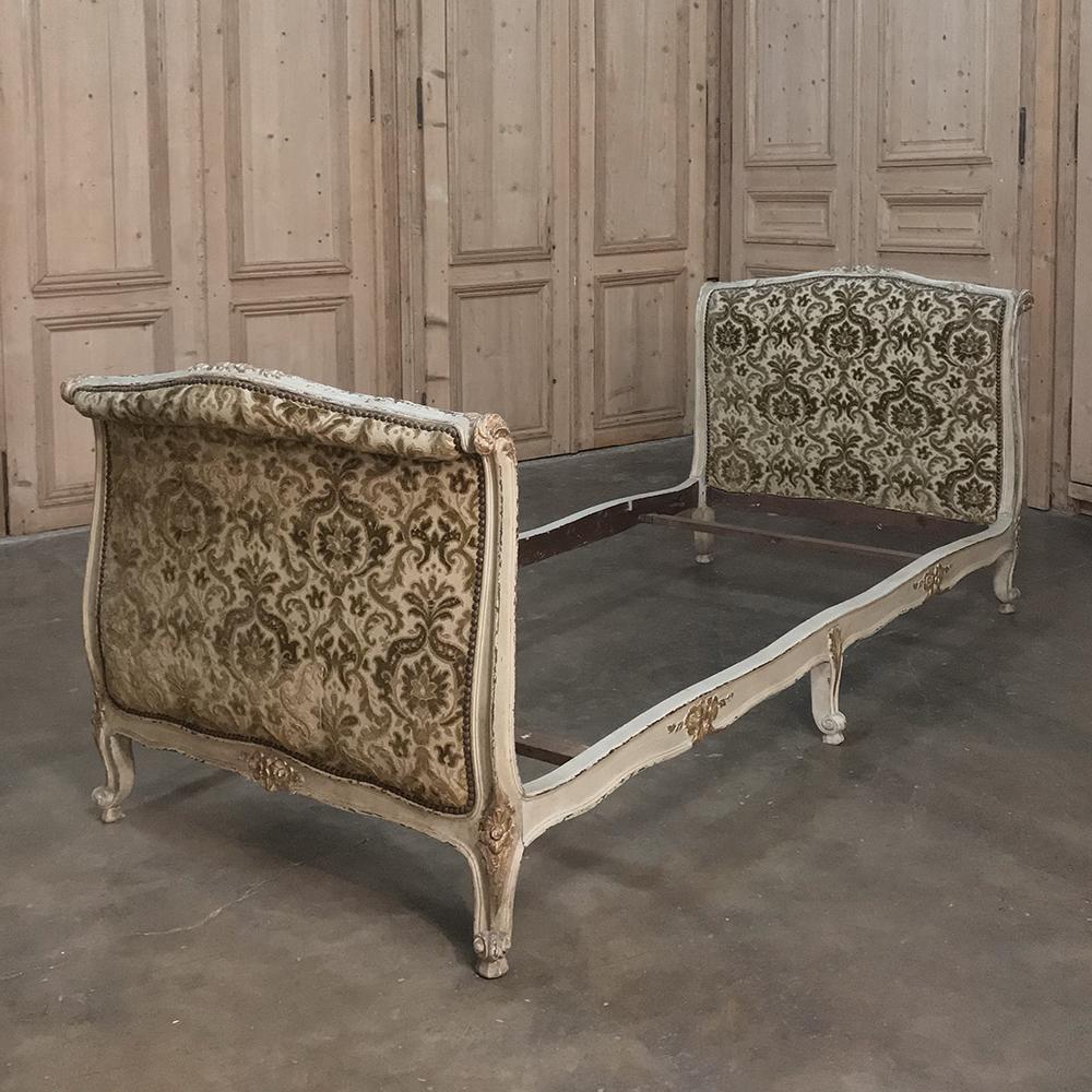 19th Century French Louis XV Painted Upholstered Day Bed 1