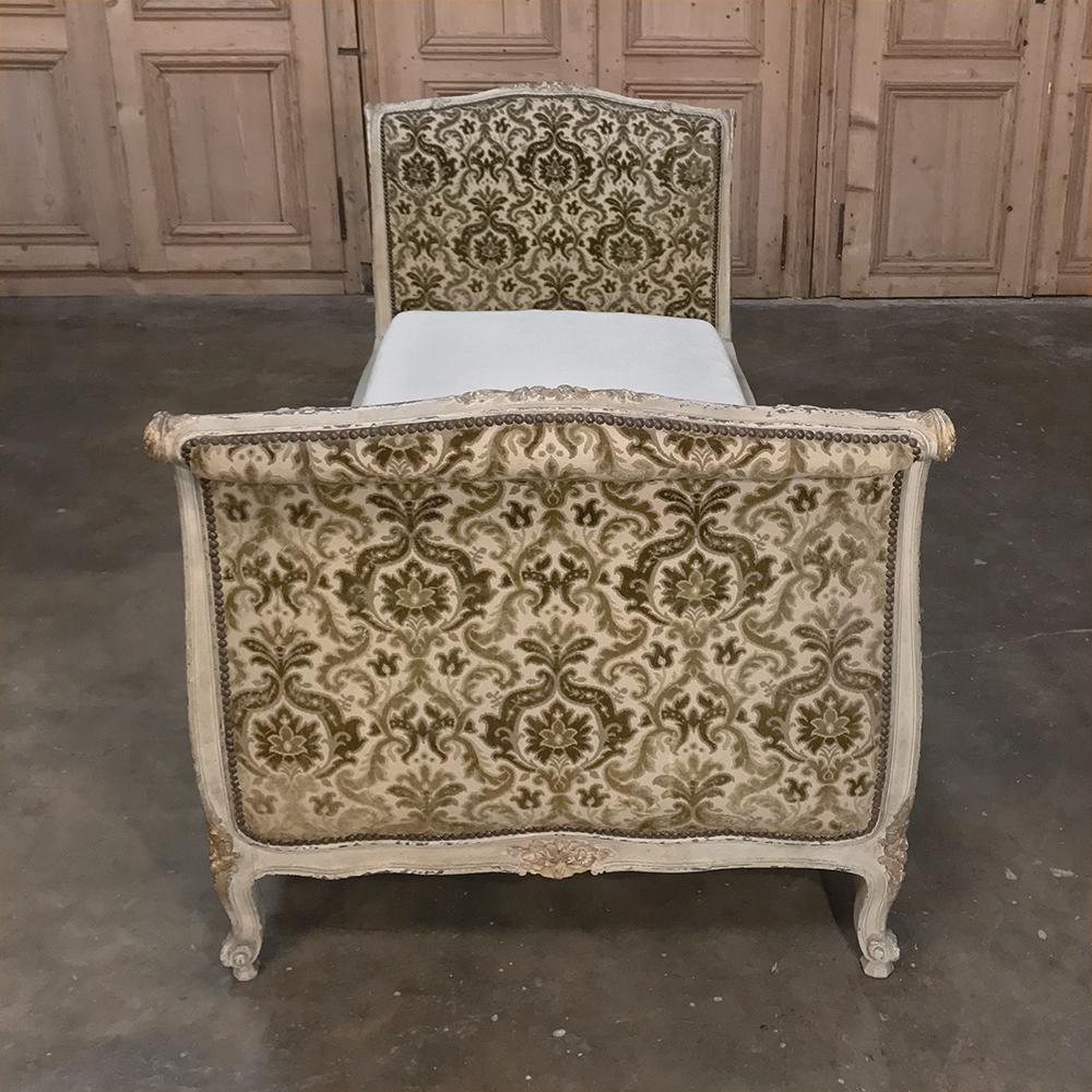 19th Century French Louis XV Painted Upholstered Day Bed 2
