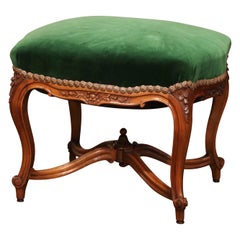 19th Century French Louis XV Provincial Walnut
Velvet Stool from Provence 19th Century French Louis XV Provincial Walnut
Velvet Stool from Provence