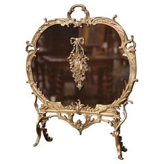 Siglo XIX French Louis XV Rococo Bronce Dore Pantalla de chimenea