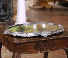 19th Century French Louis XV Rococo Silvered Bronze Mirrored Surtout de Table