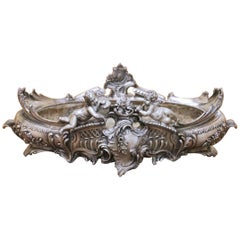 Giardinière ovale in argento placcato, in stile rococò Luigi XV, del XIX secolo, con cherubini