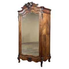 Used 19th Century French Louis XV Serpentine Rosewood Armoire