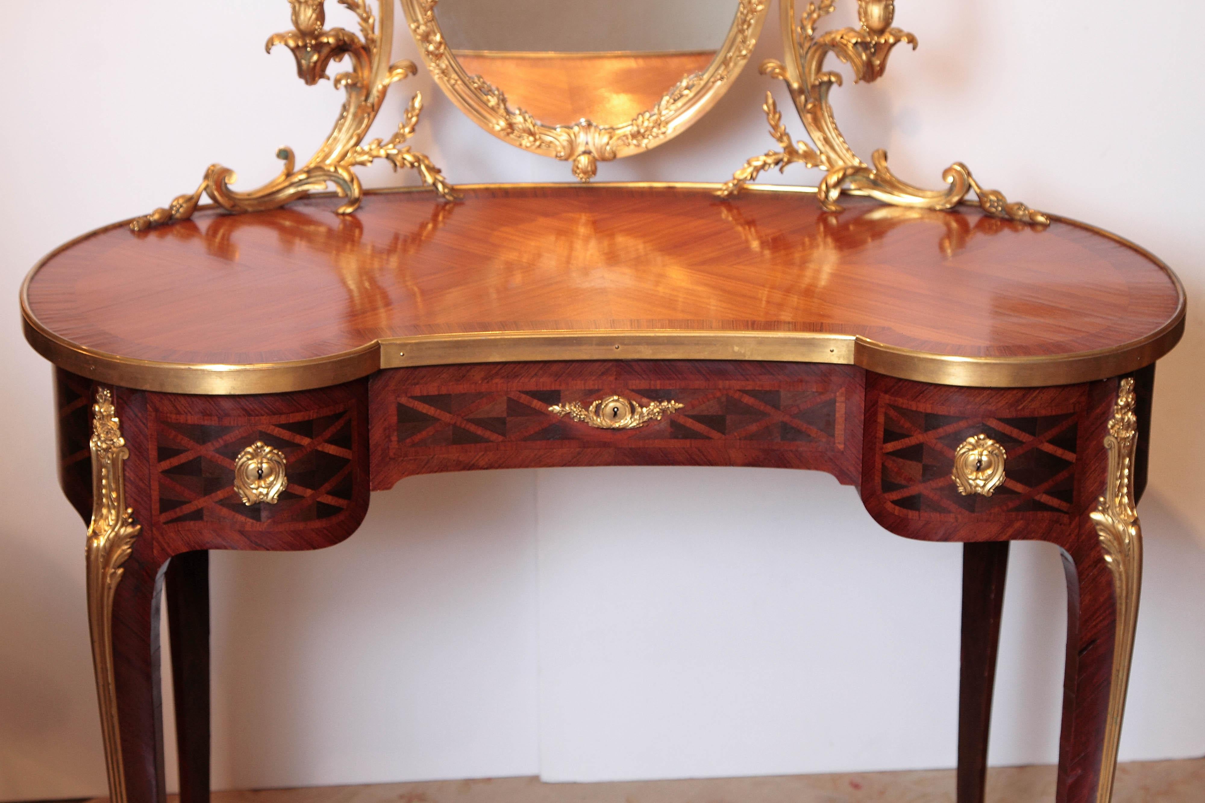 Gilt 19th Century French Louis XV Signed Dressing Table