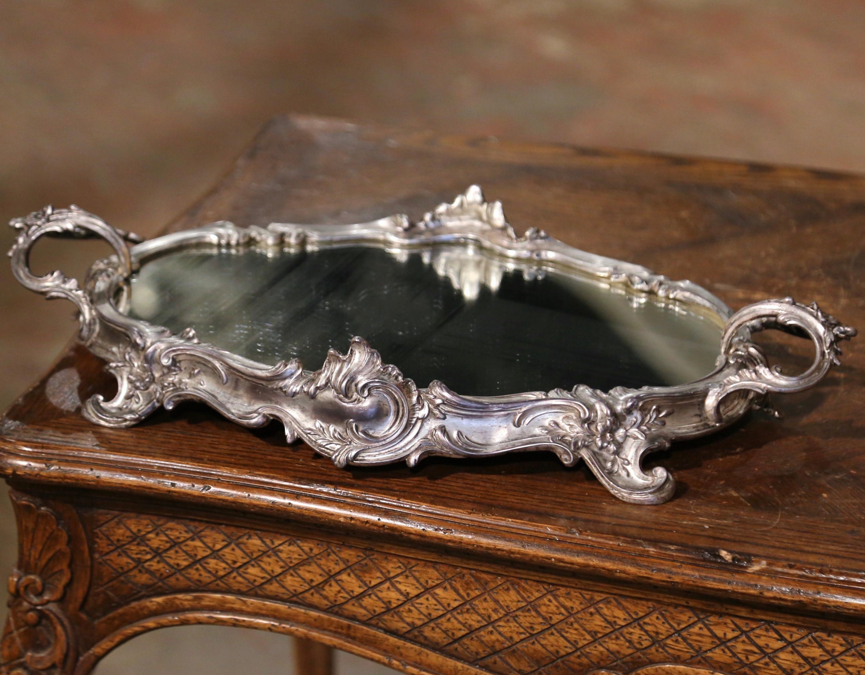 19th Century French Louis XV Silver Mirrored Surtout de Table Centerpiece 5