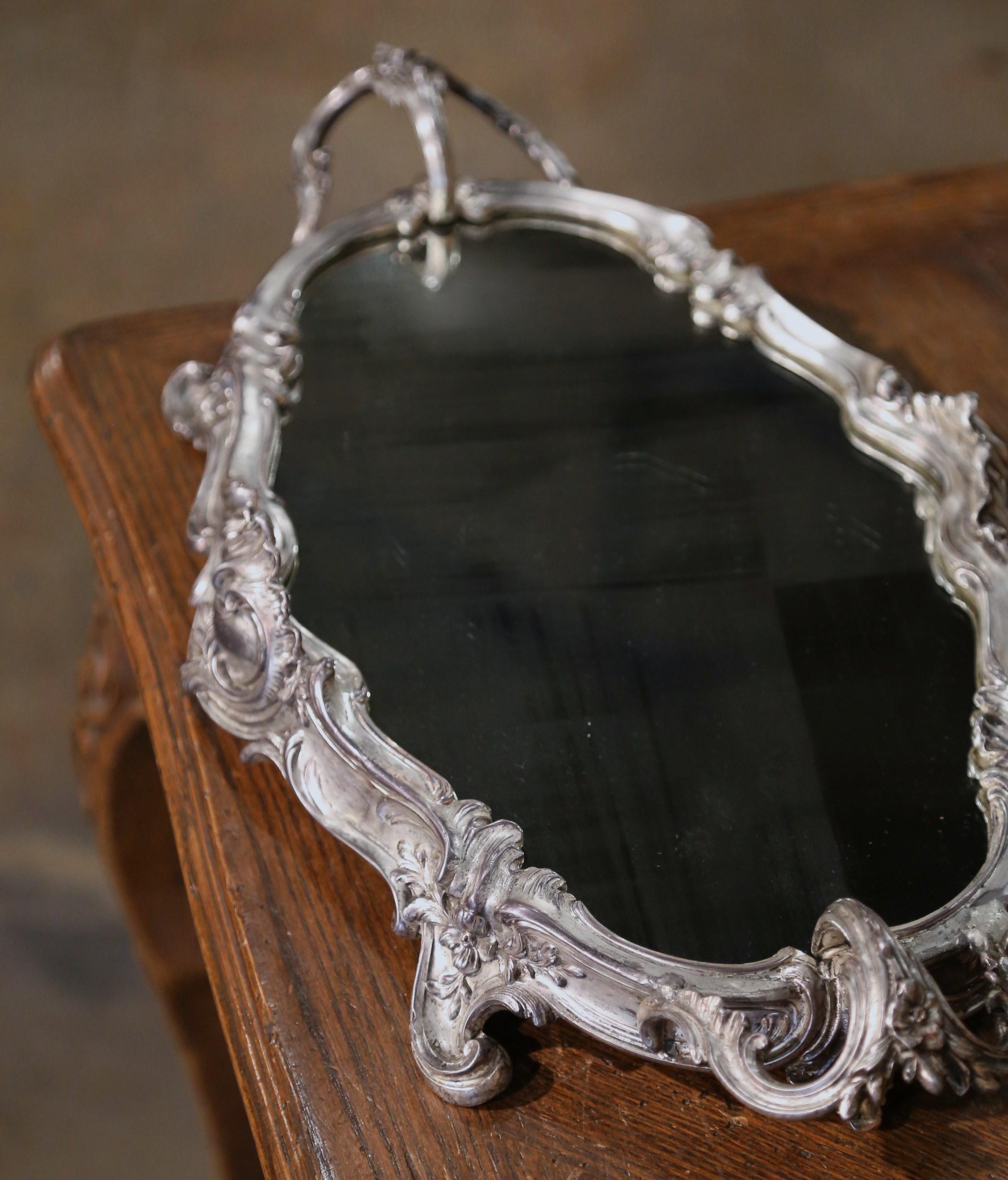 19th Century French Louis XV Silver Mirrored Surtout de Table Centerpiece 1