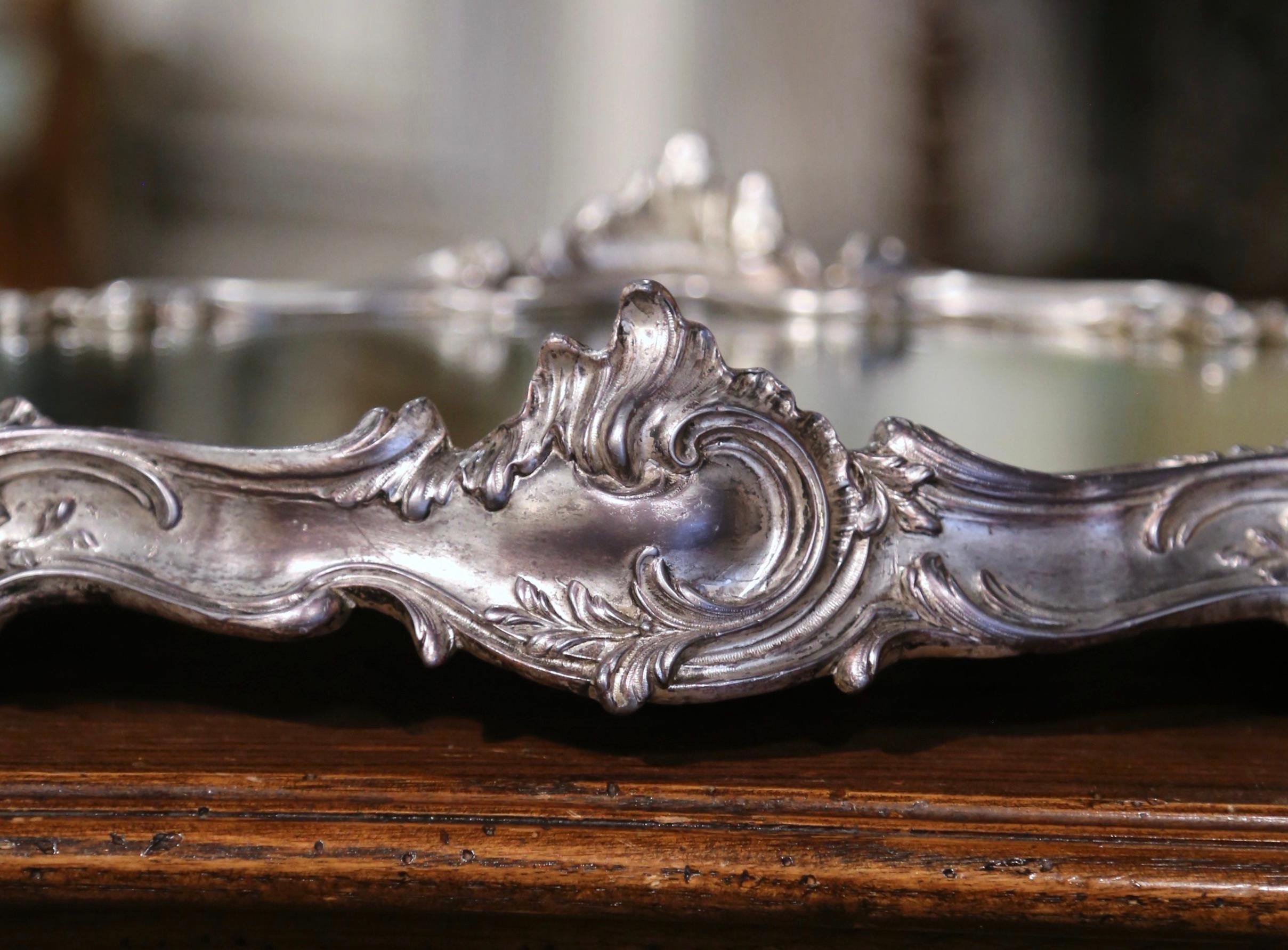 19th Century French Louis XV Silver Mirrored Surtout de Table Centerpiece 4