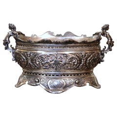 19th Century French Louis XV Silver Plated Bronze Oval Jardiniere
