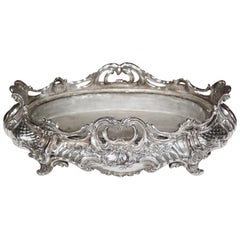 19th Century French Louis XV Silver Plated Oval Jardinière Center Piece