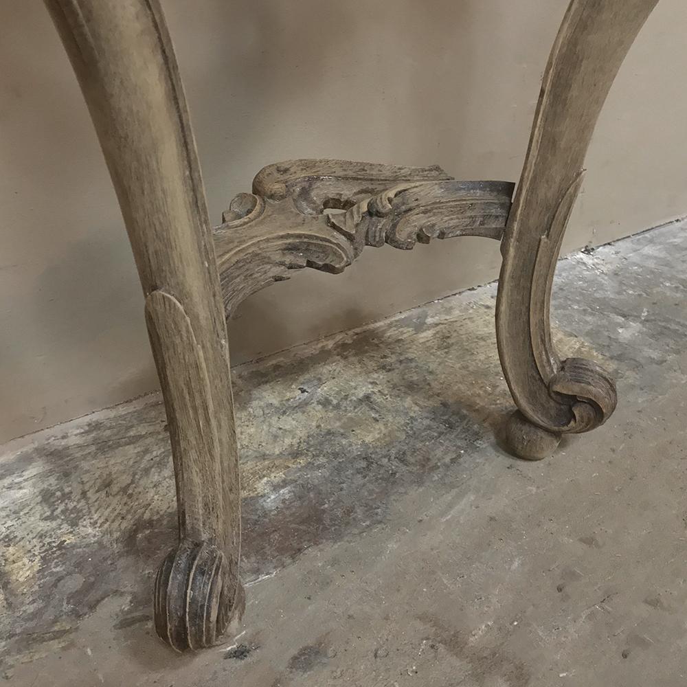 19th Century French Louis XV Stripped Marble Top Console 6
