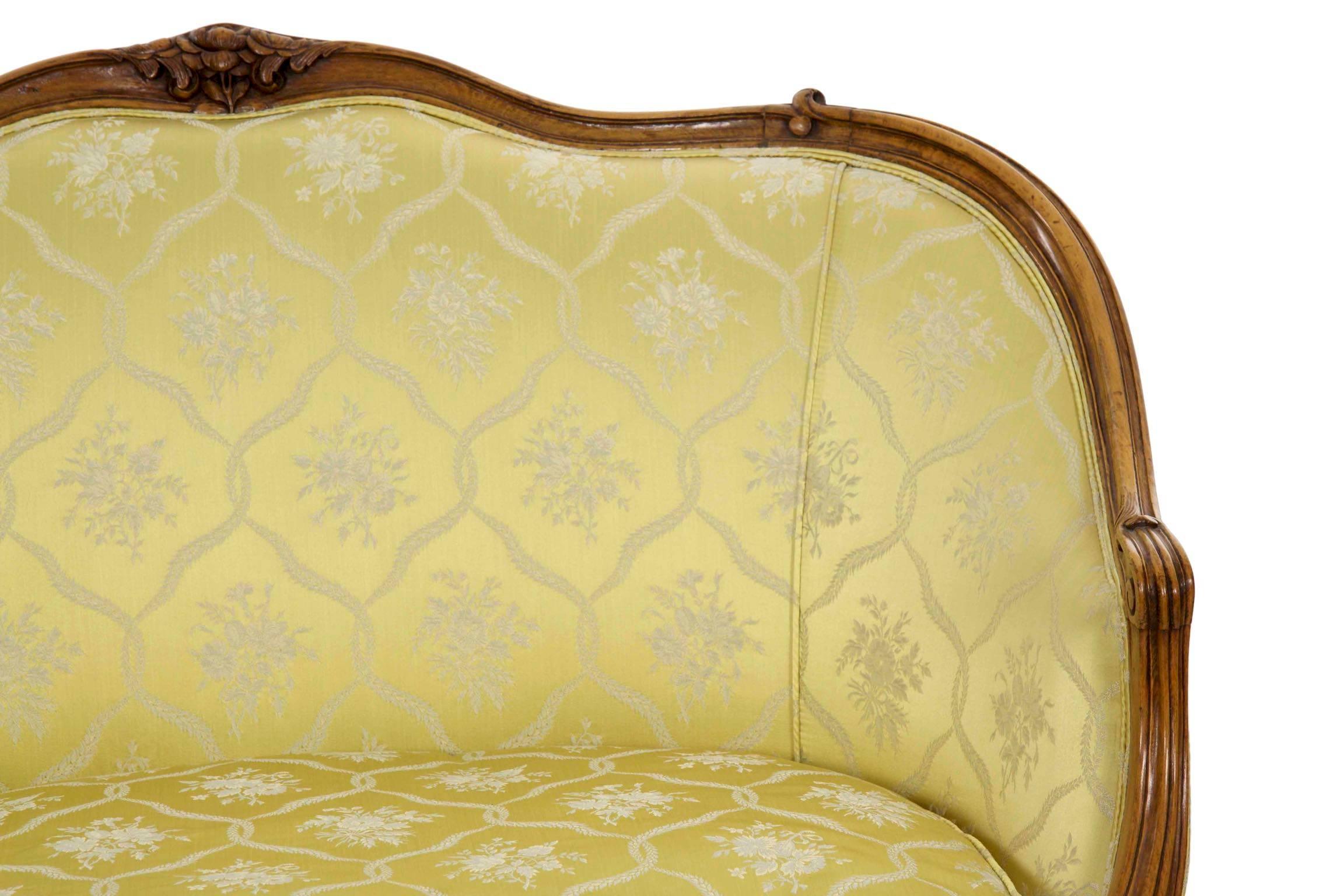 19th Century French Louis XV Style Antique Canapé Sofa Settee In Good Condition In Shippensburg, PA