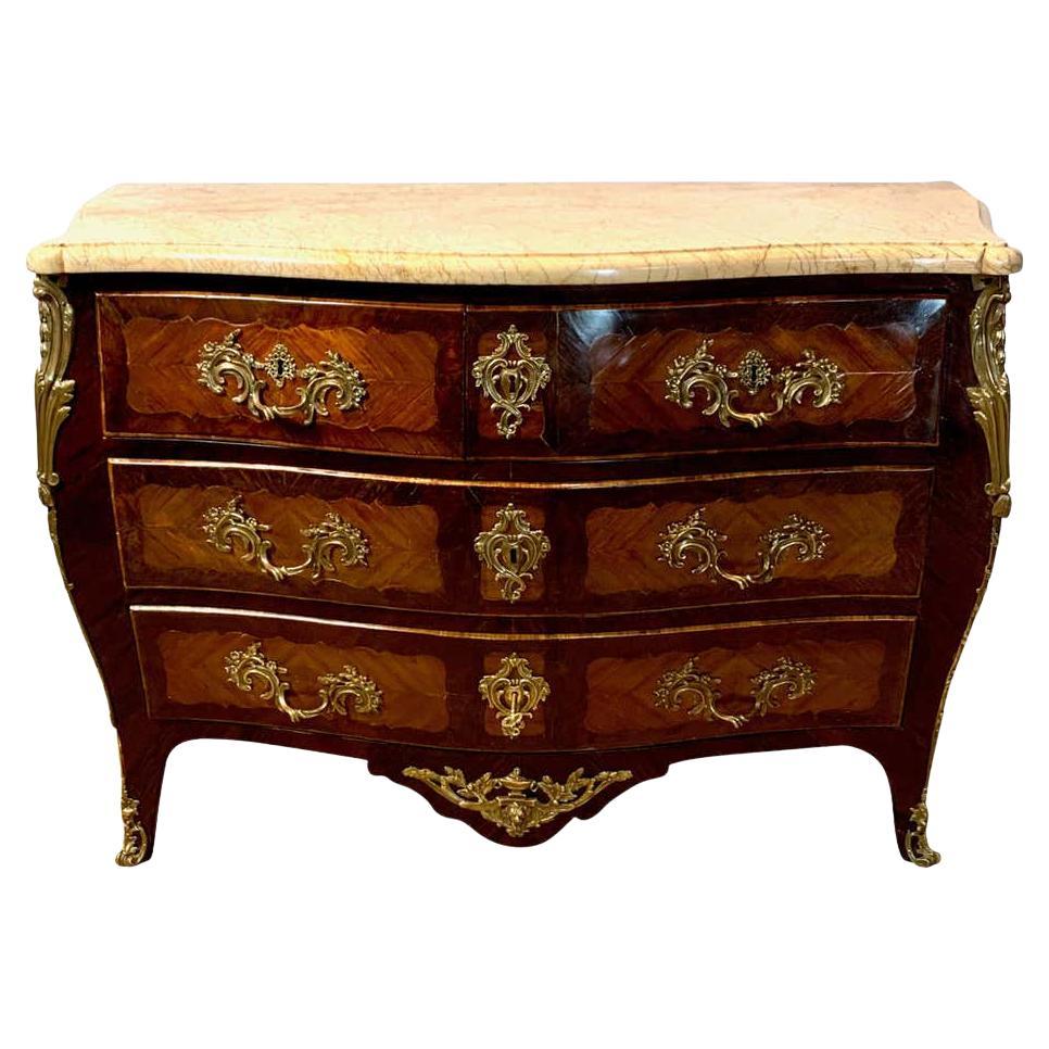 19th Century French Louis XV Style Bombé Commode