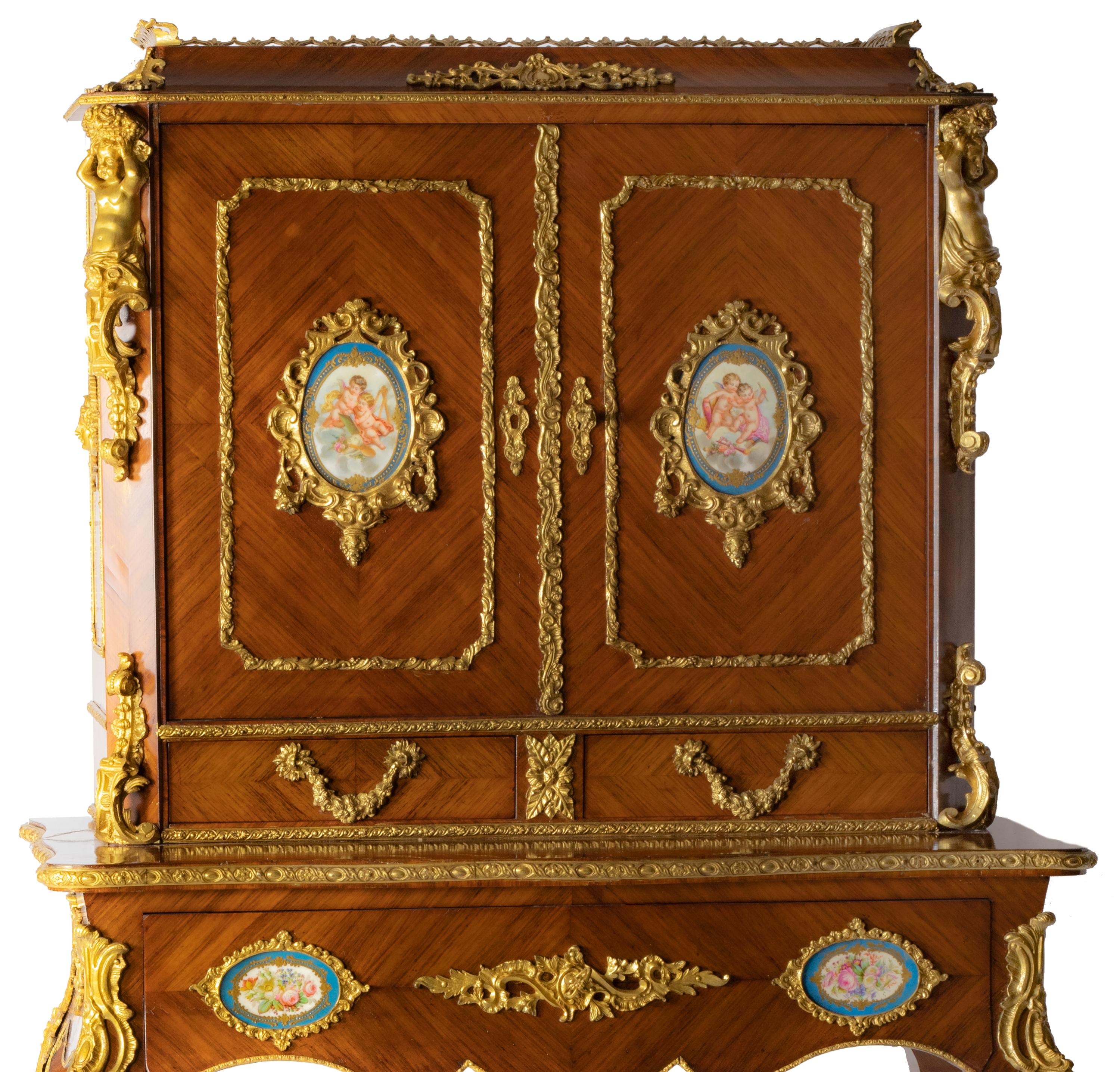 19th Century French Louis XV Style Bonheur du Jour For Sale 7