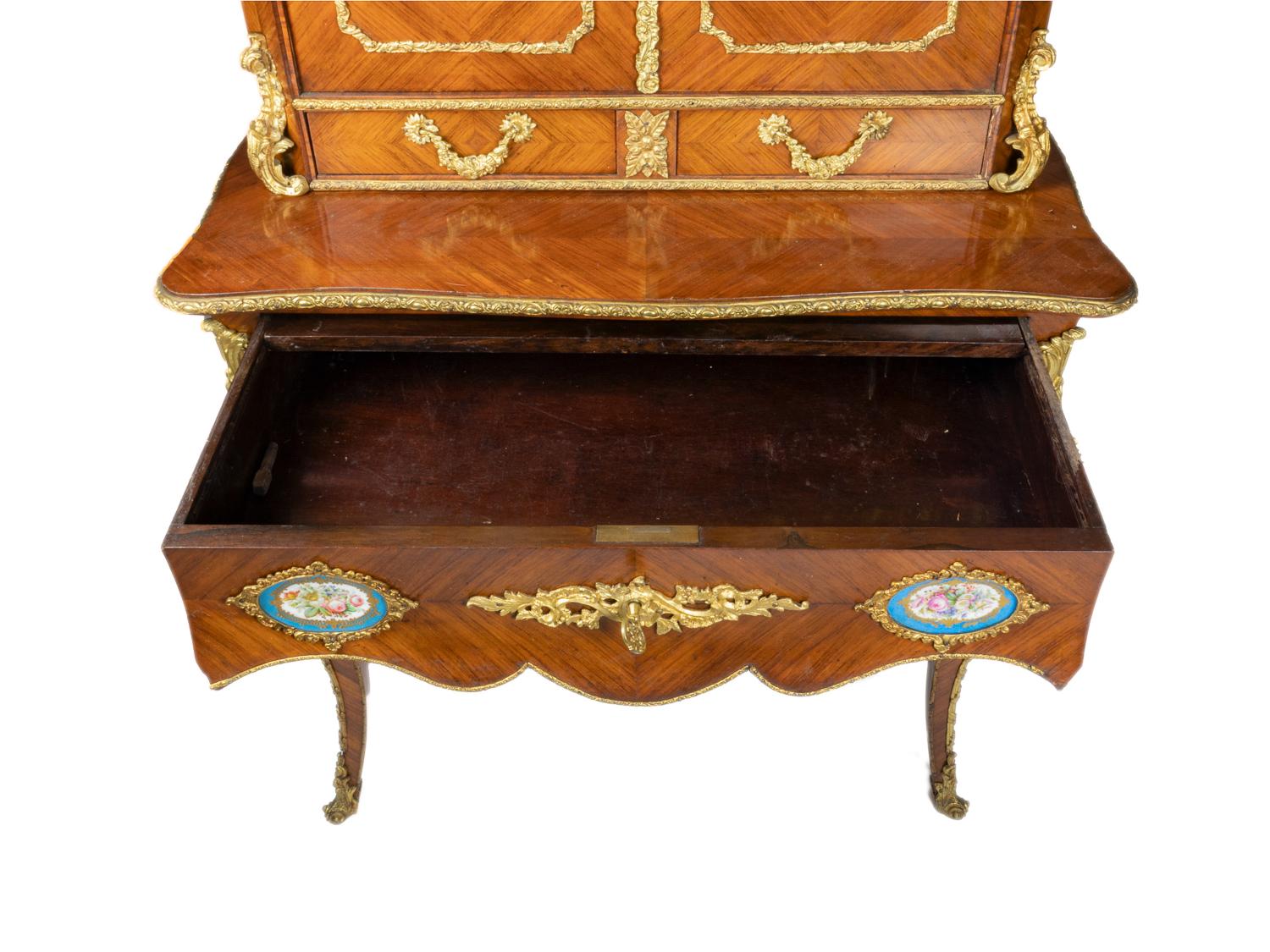 Metal 19th Century French Louis XV Style Bonheur du Jour For Sale