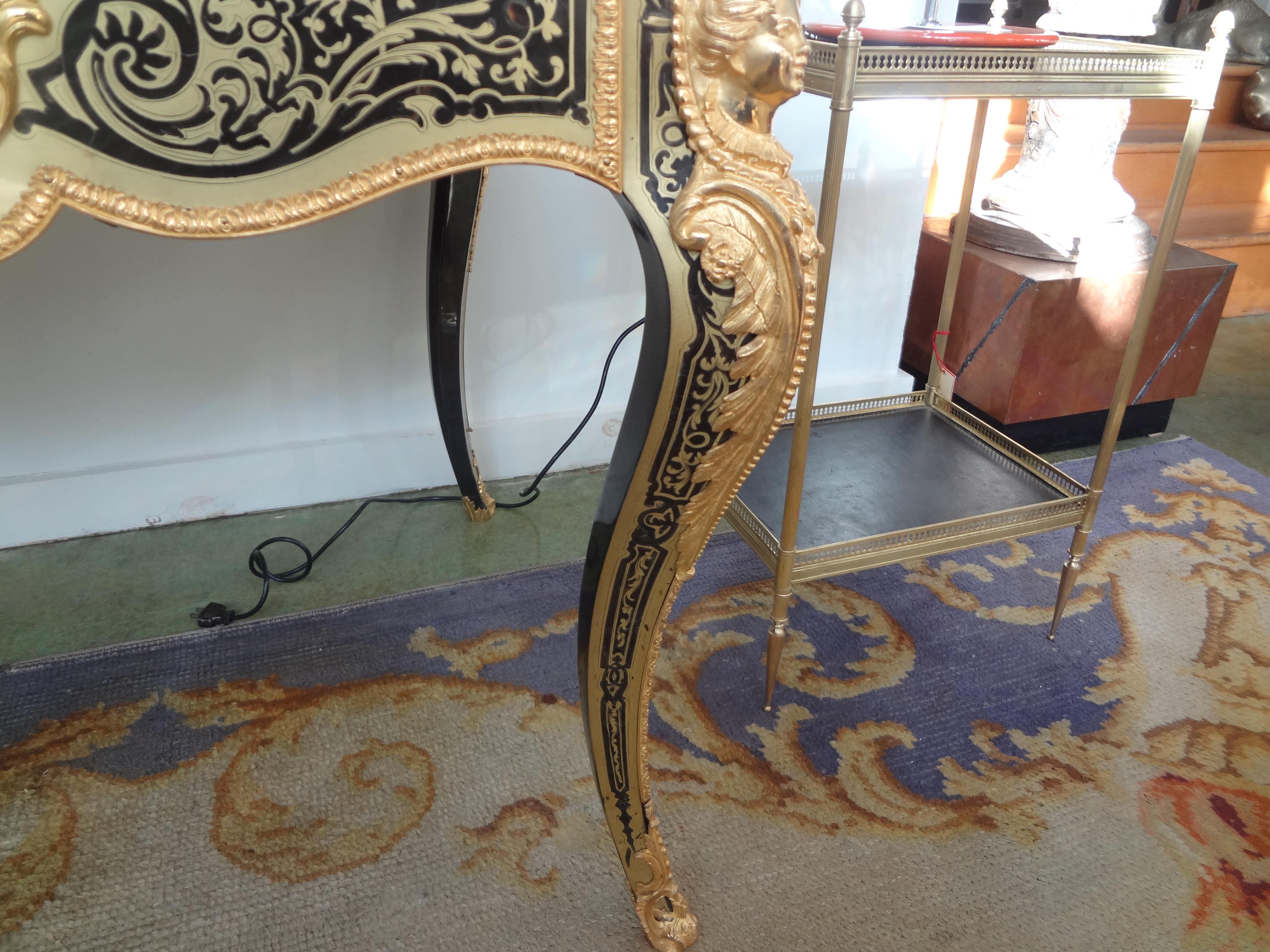 19th Century French Louis XV Style Boulle Bureau Plat For Sale 1