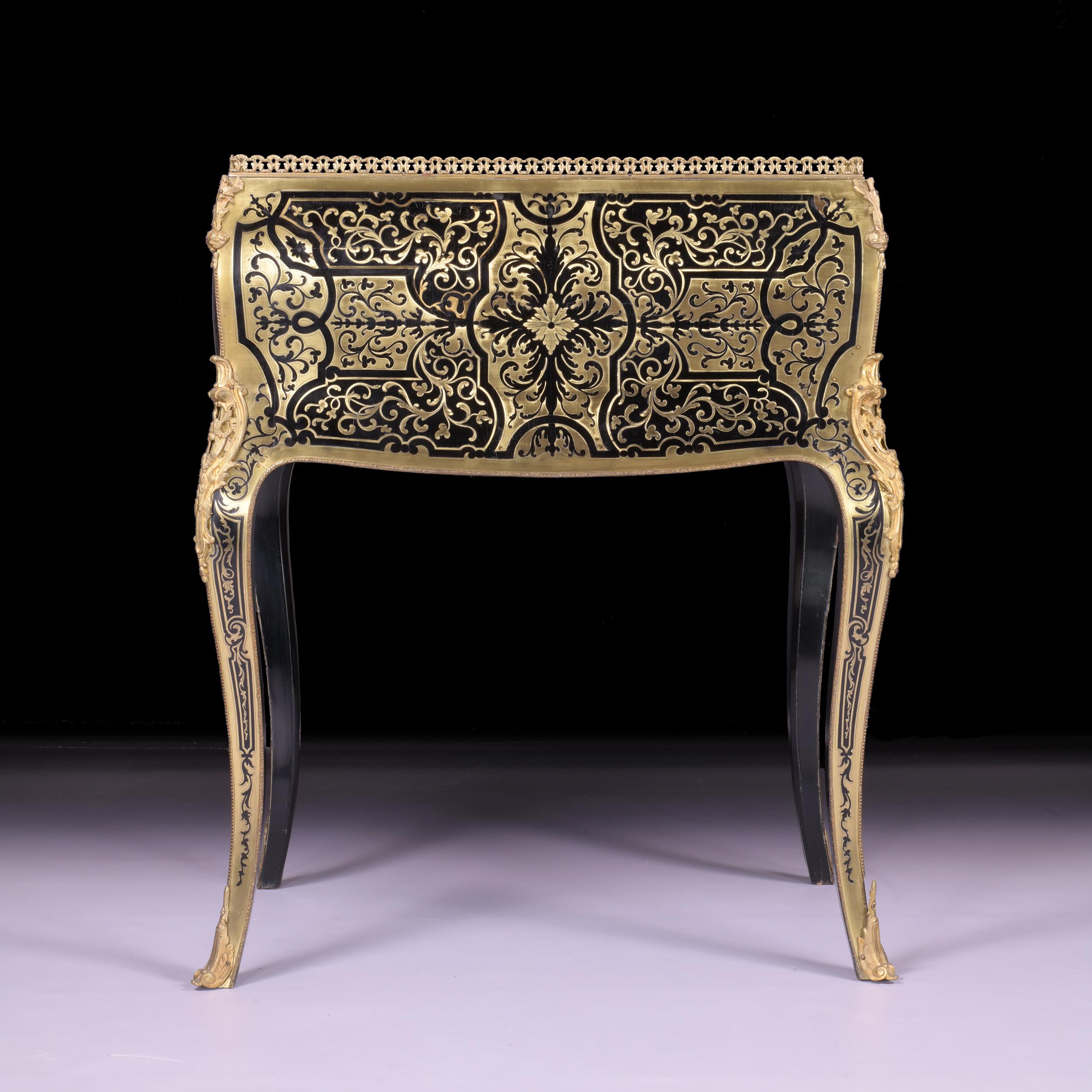 19th Century French Louis XV Style Boulle Ladies Bombe Bureau For Sale 1