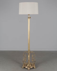 19th Century French Louis XV Style Brass Floor Lamp