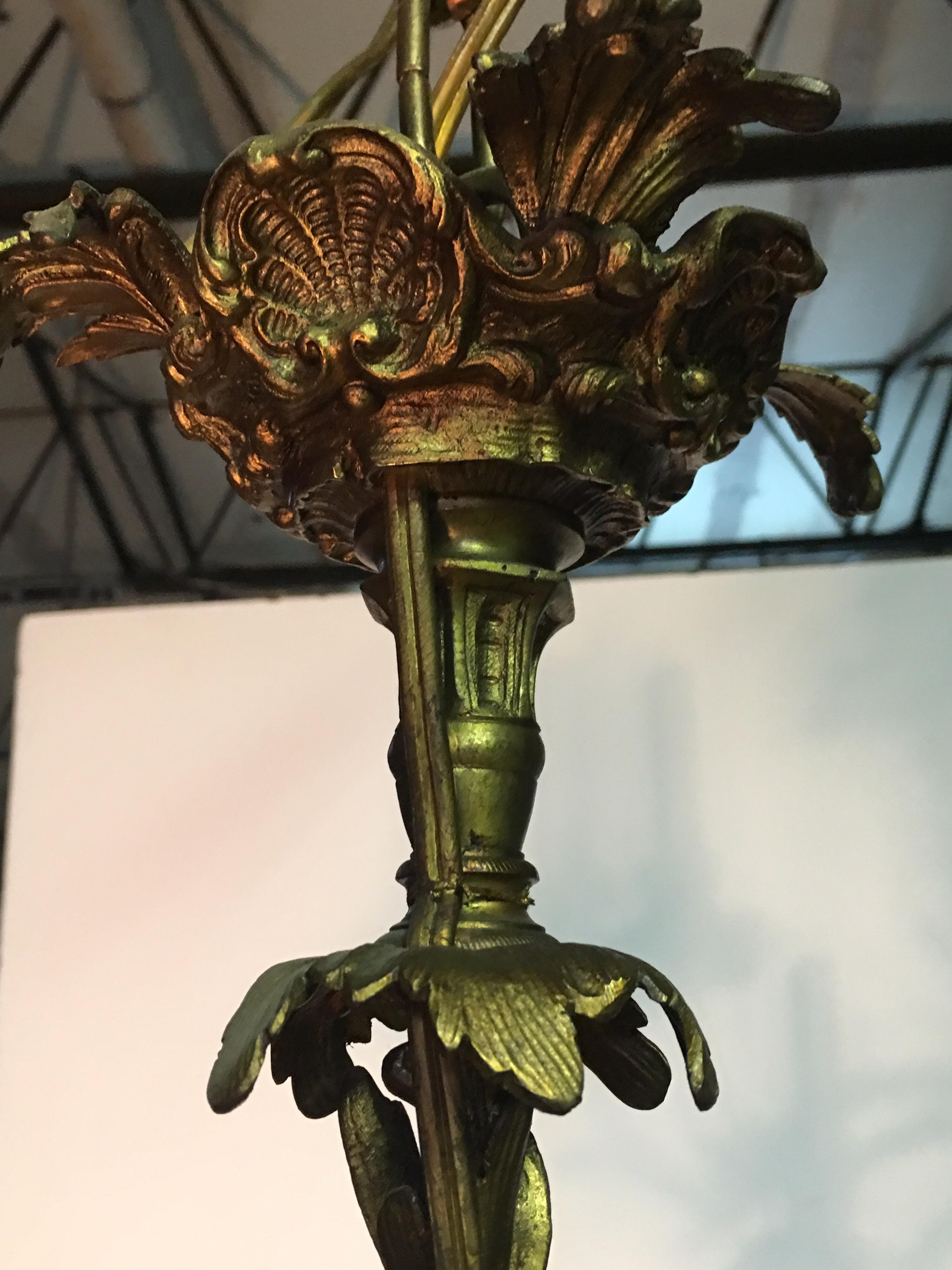 19th Century French Louis XV Style Bronze Chandelier For Sale 4