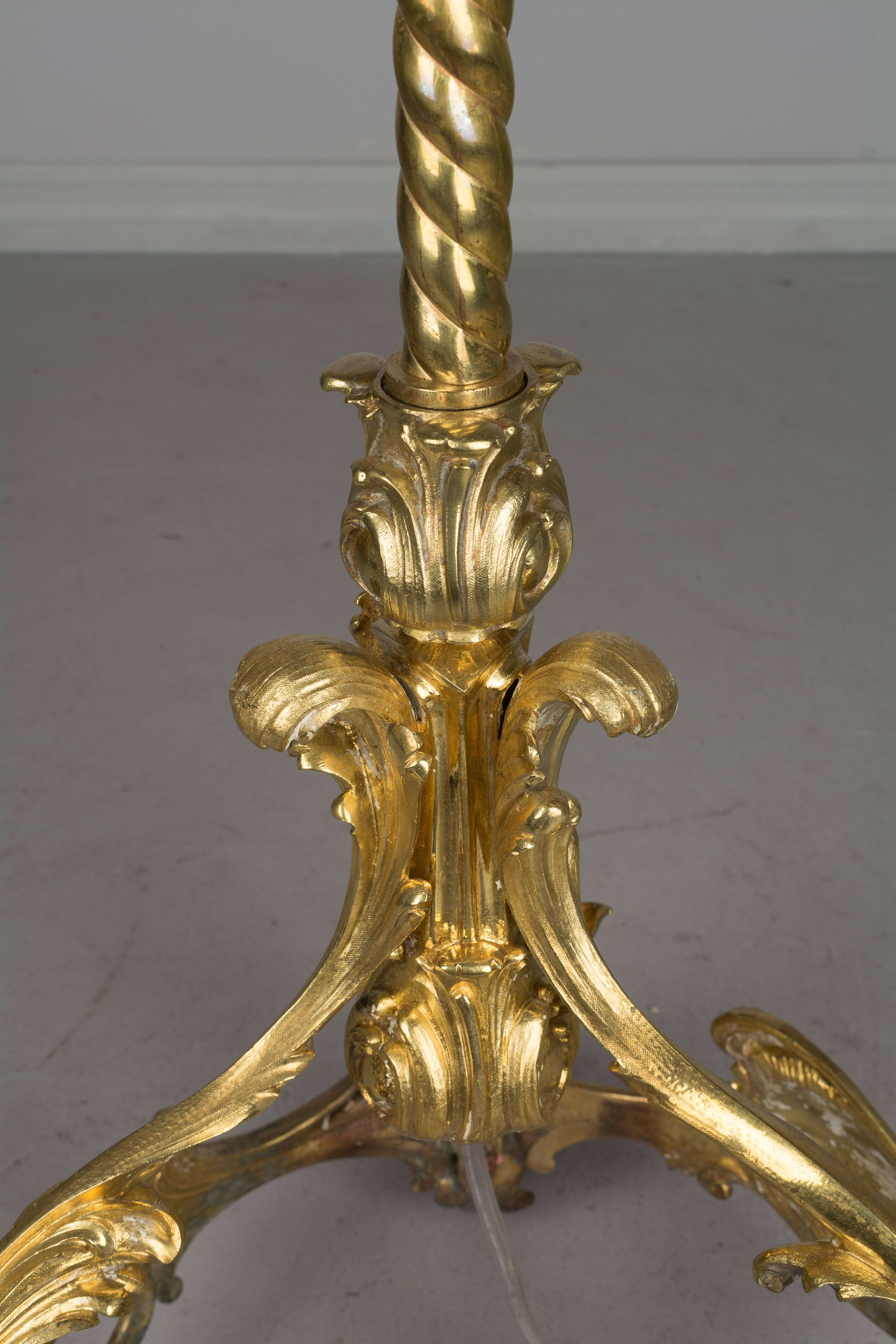 French Louis XV Style Bronze Floor Lamp 5