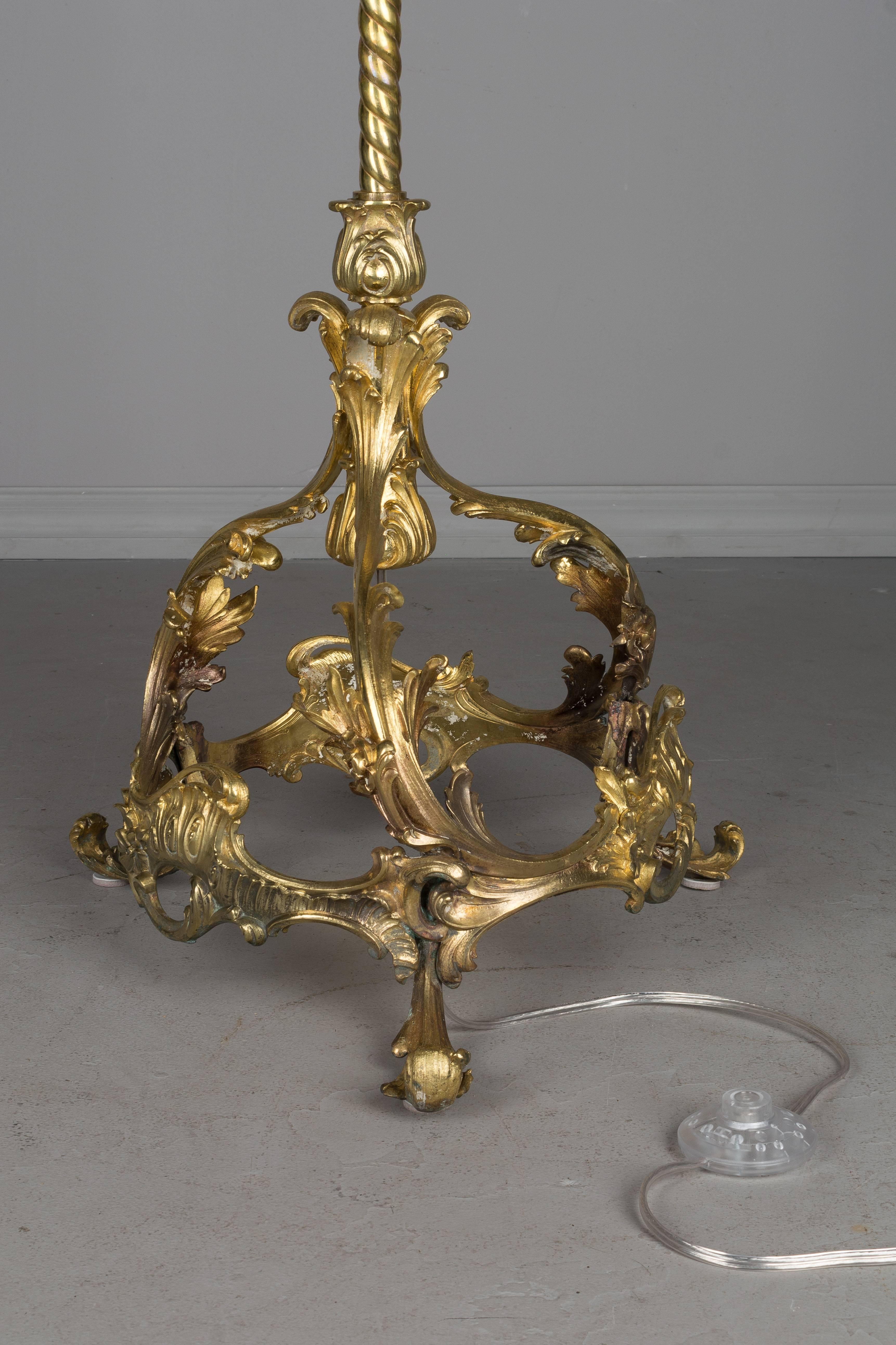 French Louis XV Style Bronze Floor Lamp 4