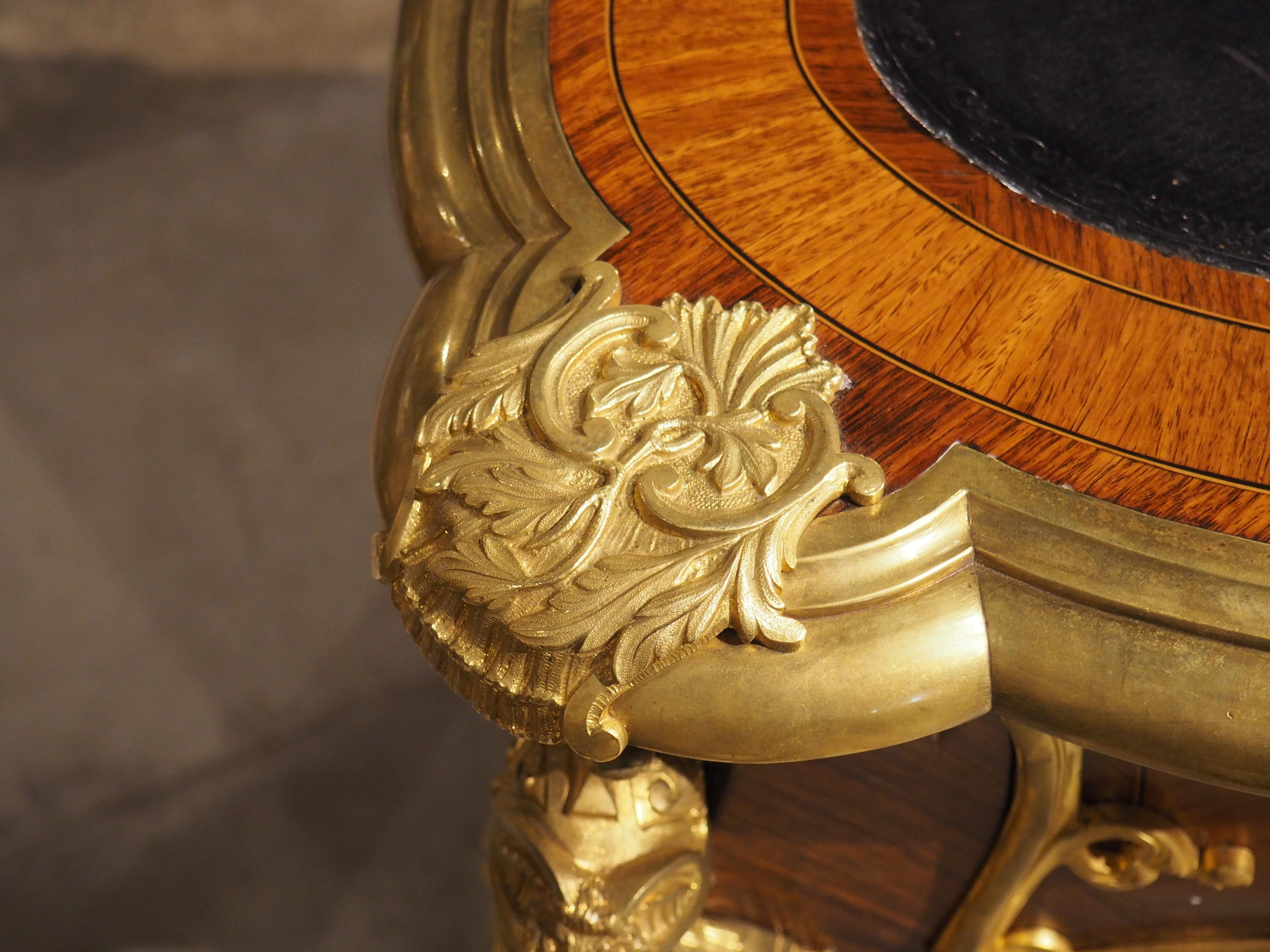 19th Century French Louis XV Style Bureau Plat “à Têtes De Guerriers Antiques” For Sale 8