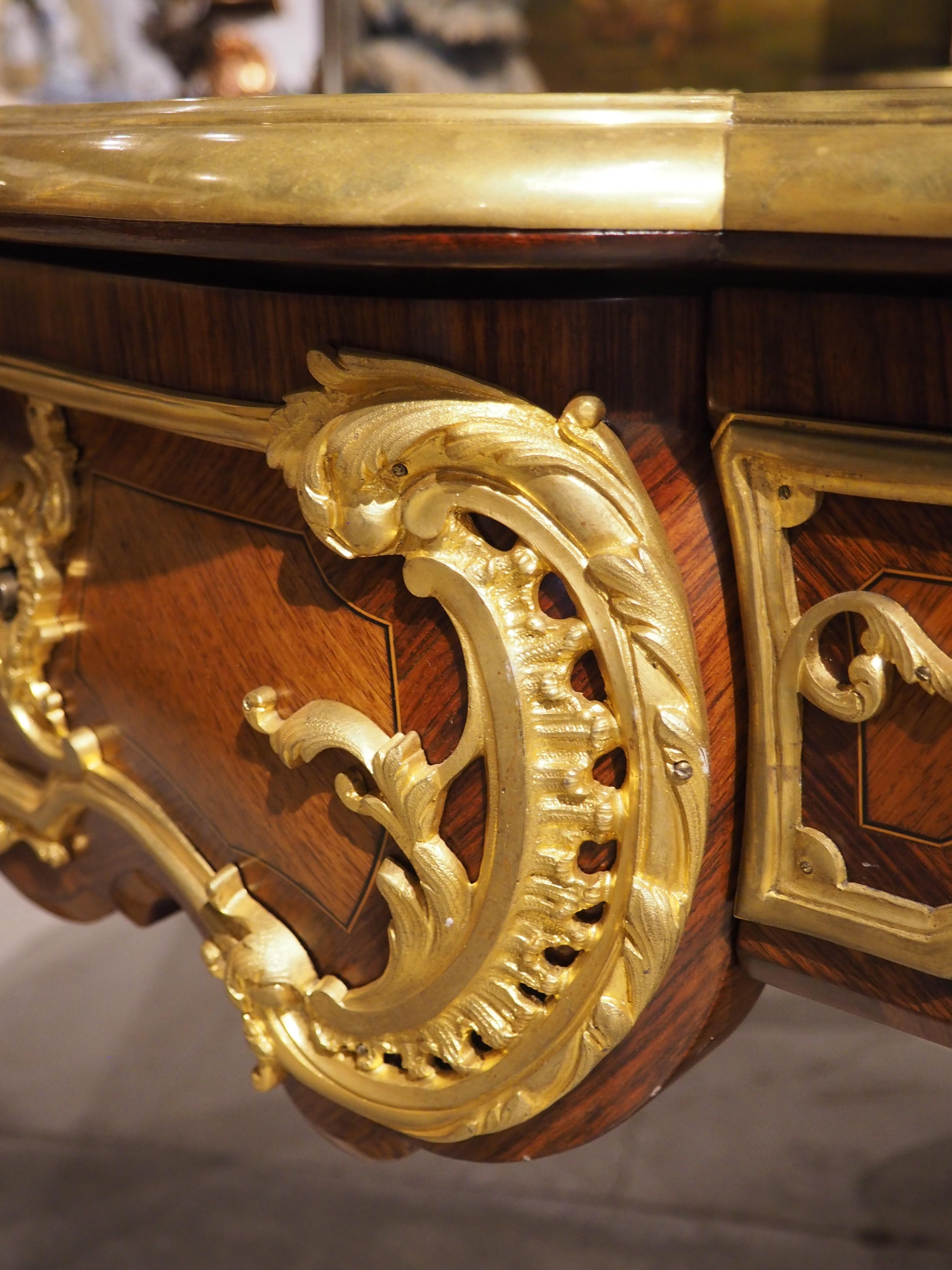 19th Century French Louis XV Style Bureau Plat “à Têtes De Guerriers Antiques” For Sale 9