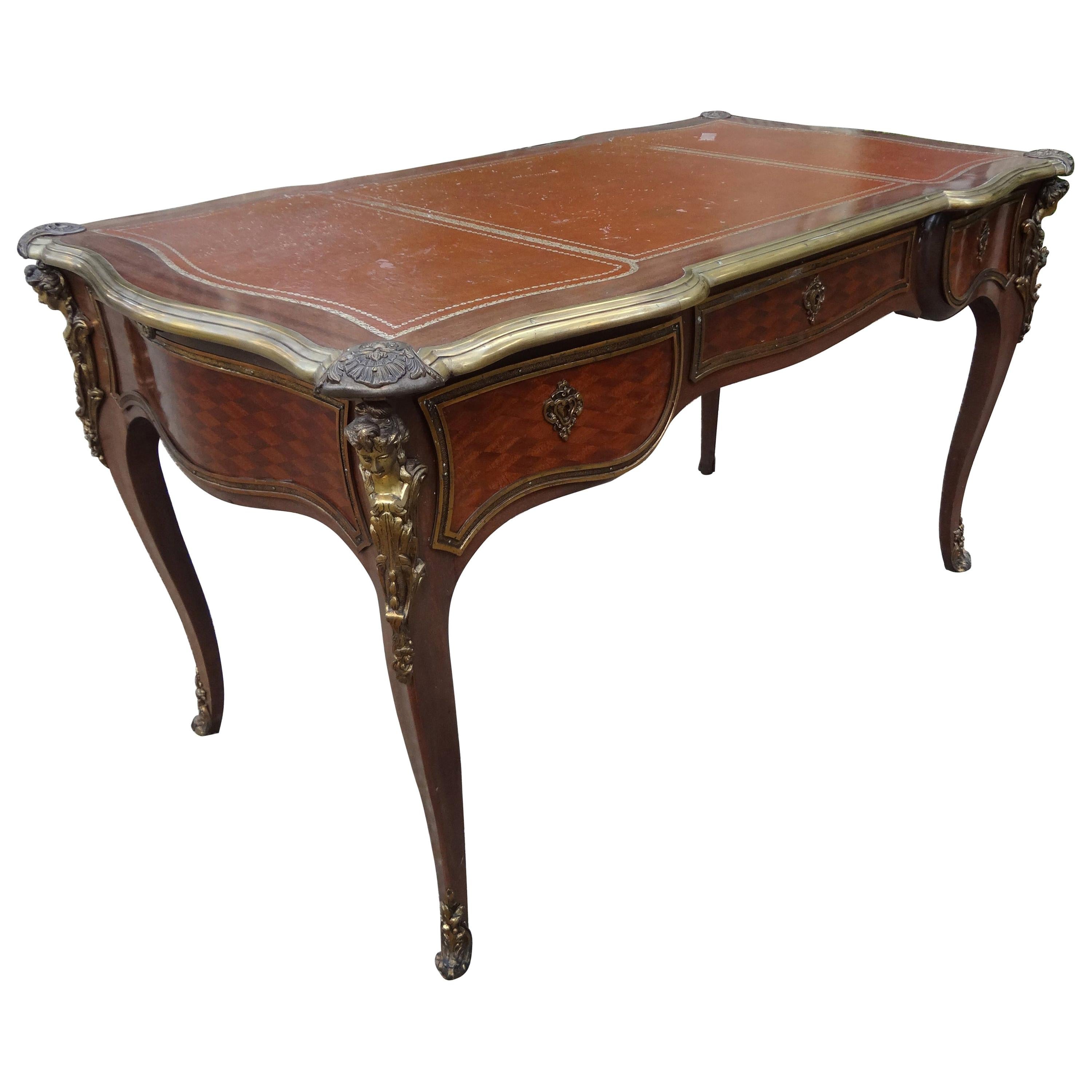 19th Century French Louis XV Style Desk-Bureau Plat