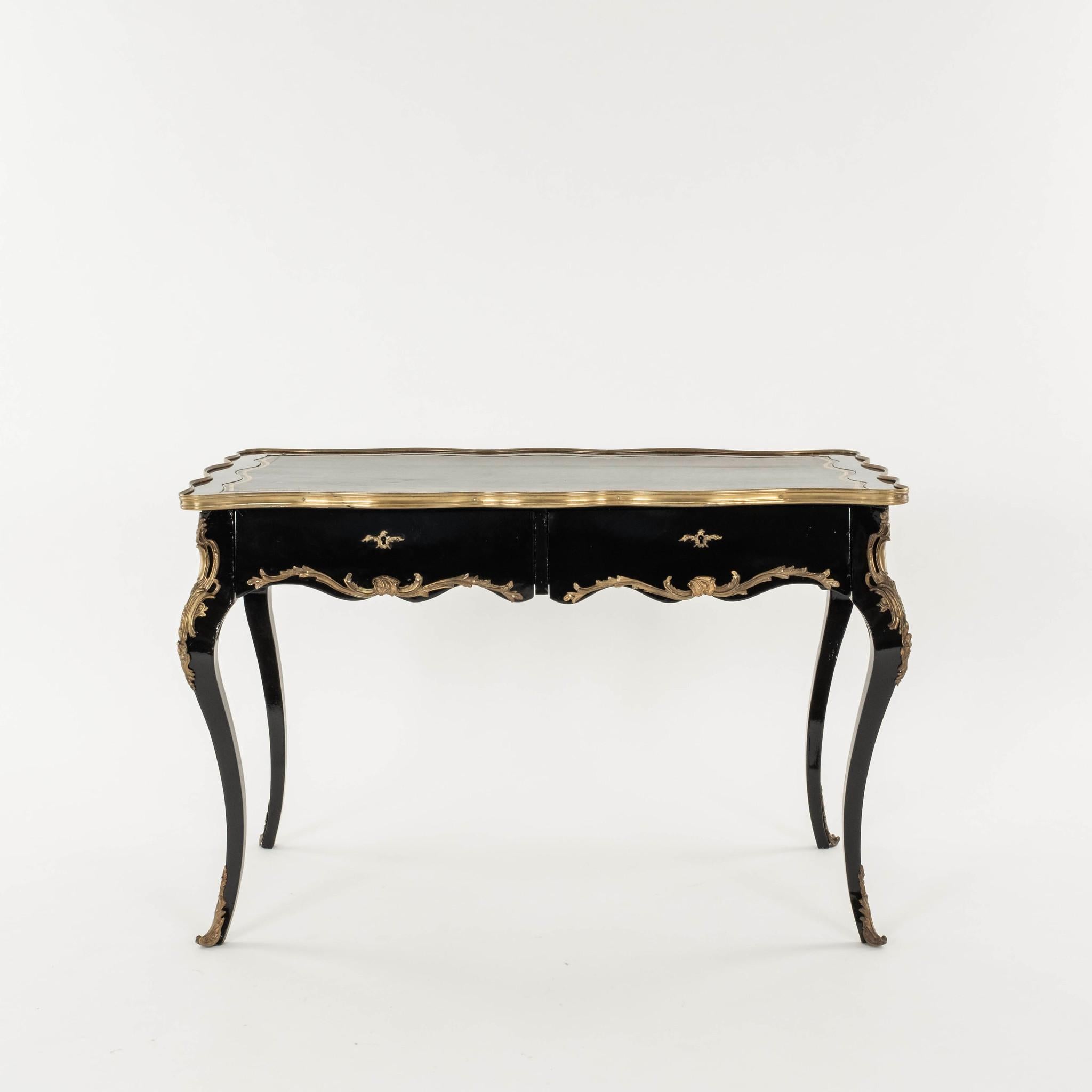19th Century French Louis XV Style Bureau Plat In Good Condition For Sale In Houston, TX