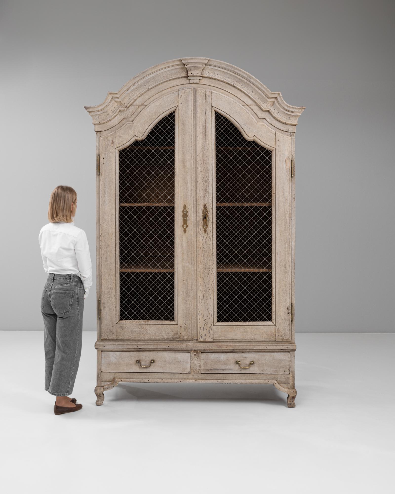 Armadio francese del XIX secolo in stile Luigi XV con ante a rete metallica In condizioni buone in vendita a High Point, NC