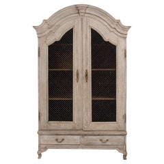 19th Century French Louis XV Style Cabinet with Wire Mesh Doors
