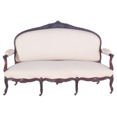 Canape francés del siglo XIX estilo Luis XV en madera de palisandro
