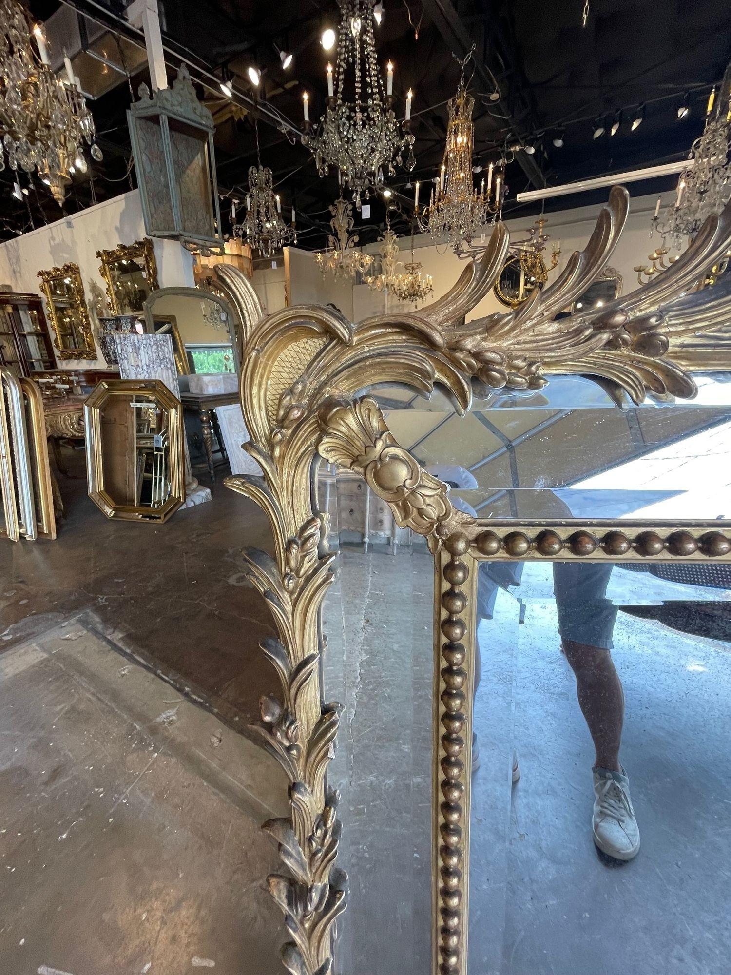 19th Century, French, Louis XV Style Carved and Gilt Wood Mirror For Sale 2