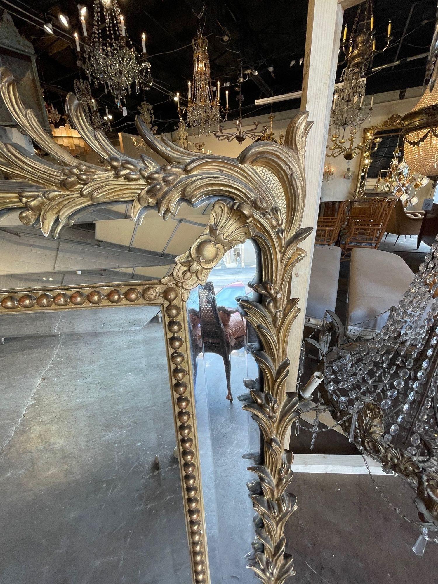 19th Century, French, Louis XV Style Carved and Gilt Wood Mirror For Sale 3