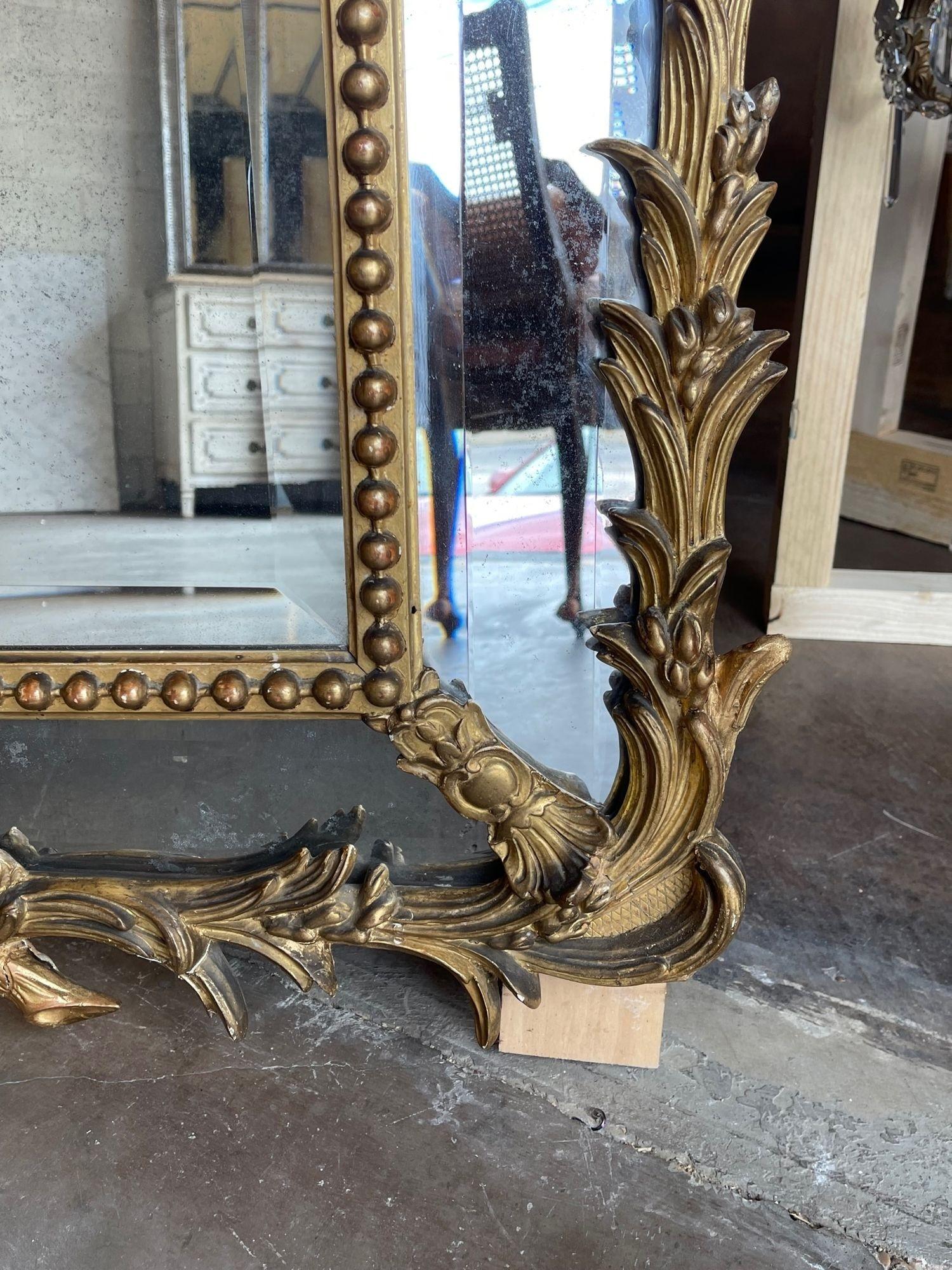 19th Century, French, Louis XV Style Carved and Gilt Wood Mirror For Sale 5