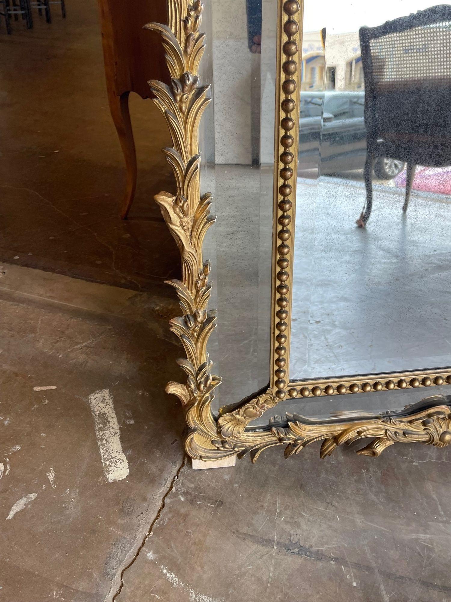 19th Century, French, Louis XV Style Carved and Gilt Wood Mirror For Sale 6