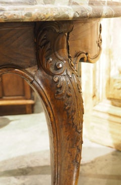 19th Century French Louis XV Style Center Table with Breche Marble Top