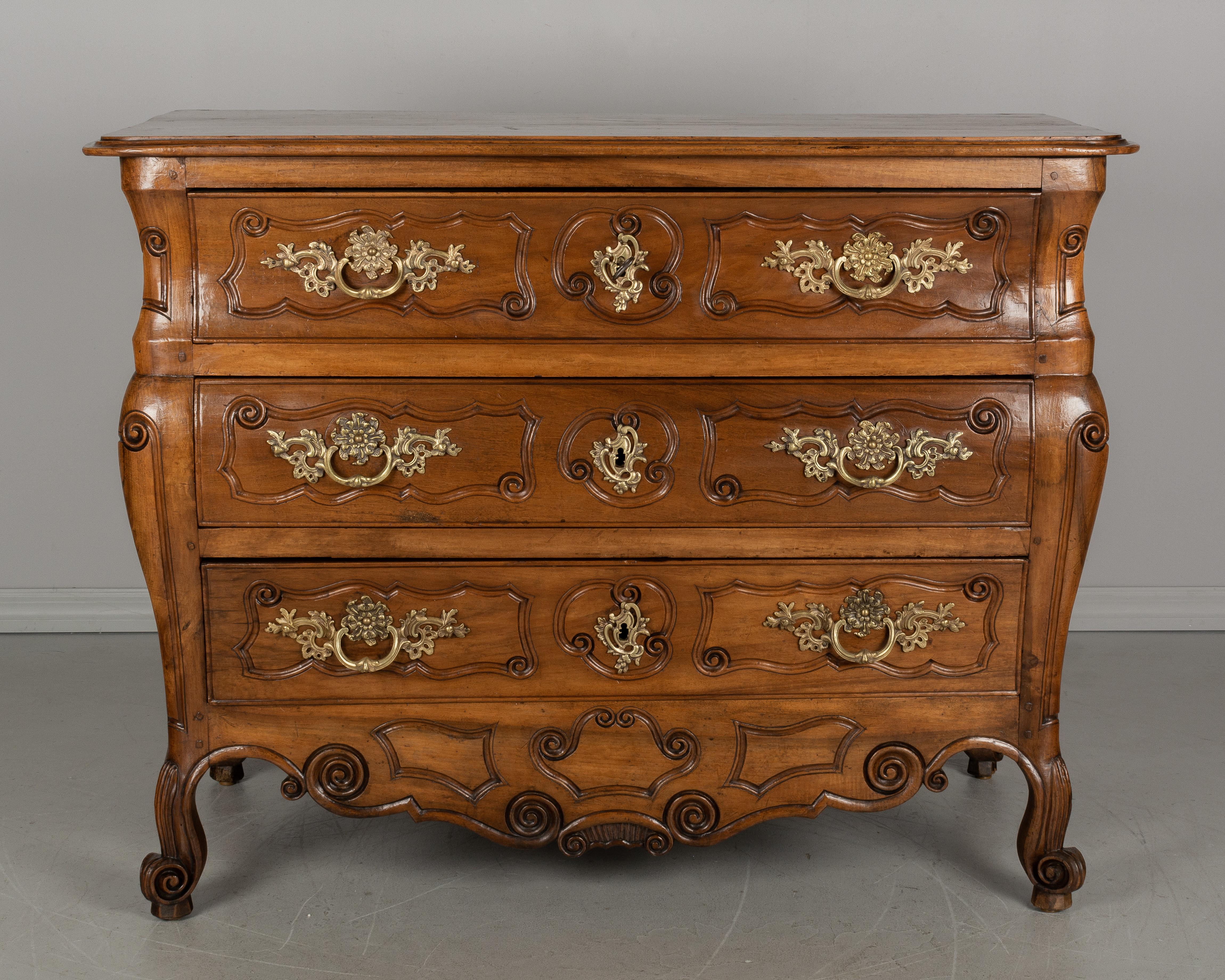 Hand-Carved 19th Century French Louis XV Style Commode