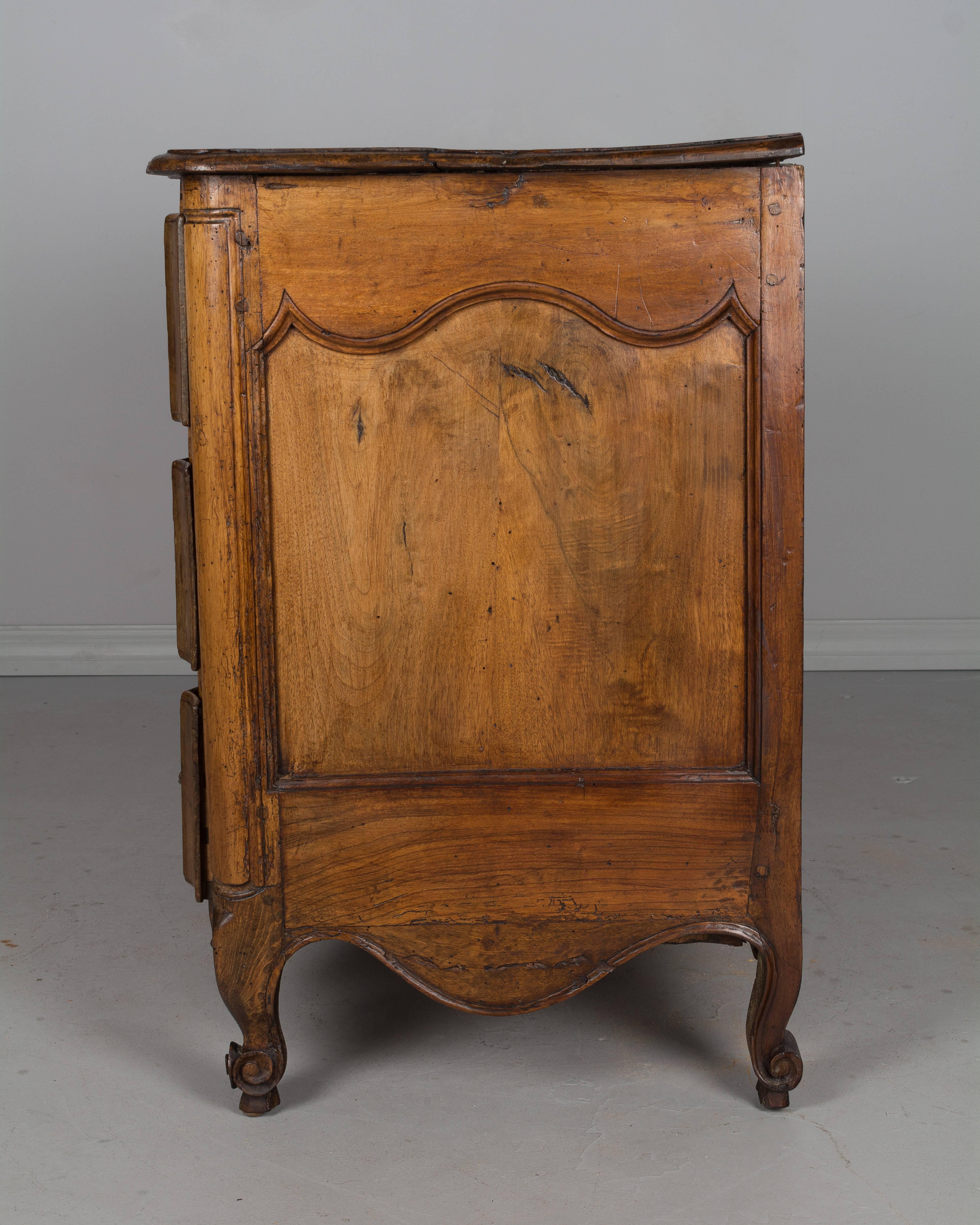 Walnut 19th Century French Louis XV Style Commode