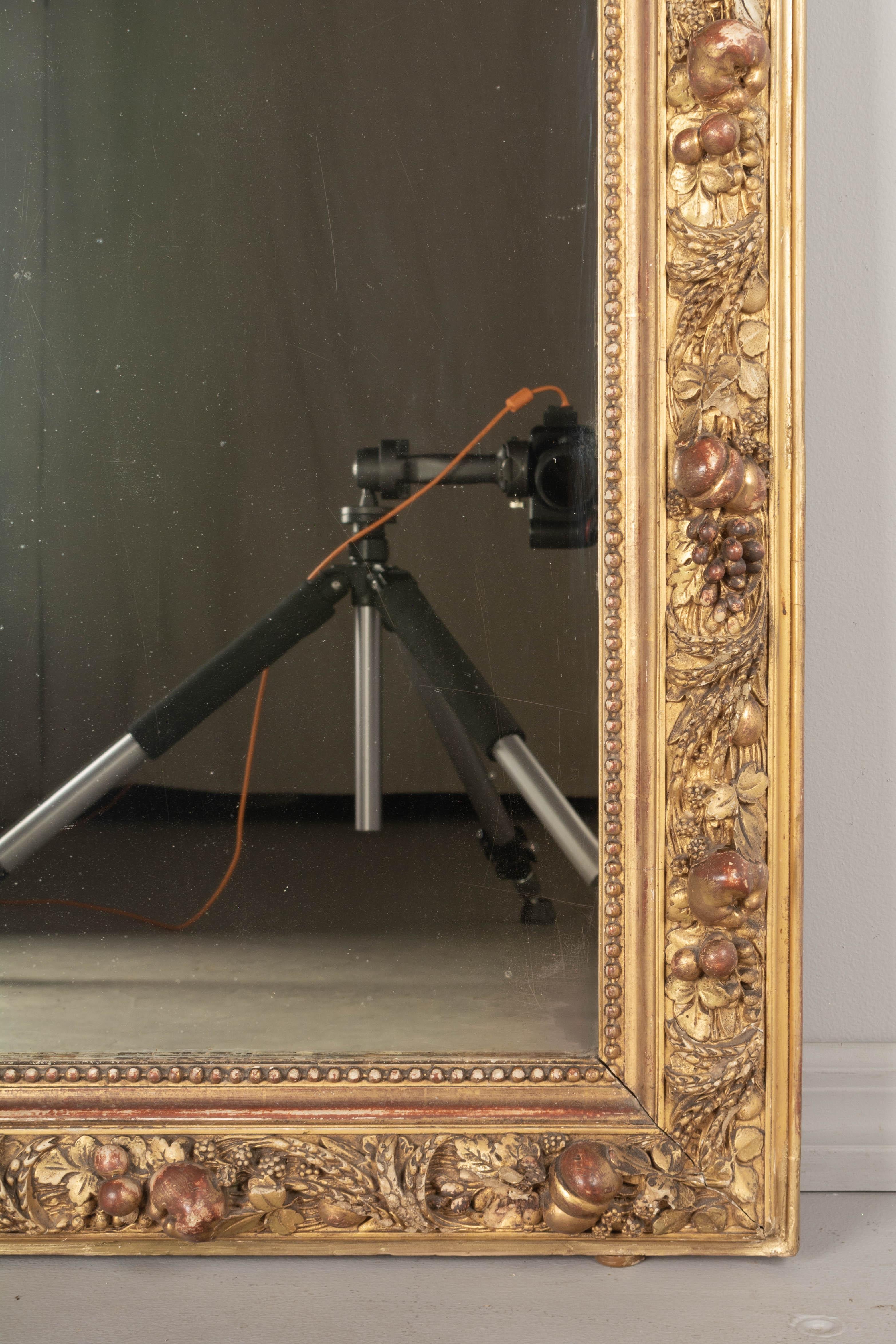 19th Century French Louis XV Style Gilded Mirror For Sale 3