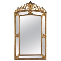 19th Century French Louis XV Style Gilded Parclose Mirror