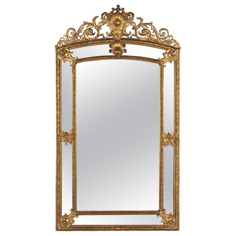 19th Century French Louis XV Style Gilded Parclose Mirror For Sale at  1stDibs